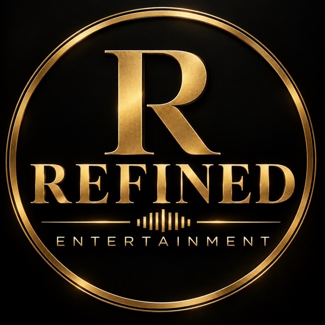 Refined Entertainment gold circular logo